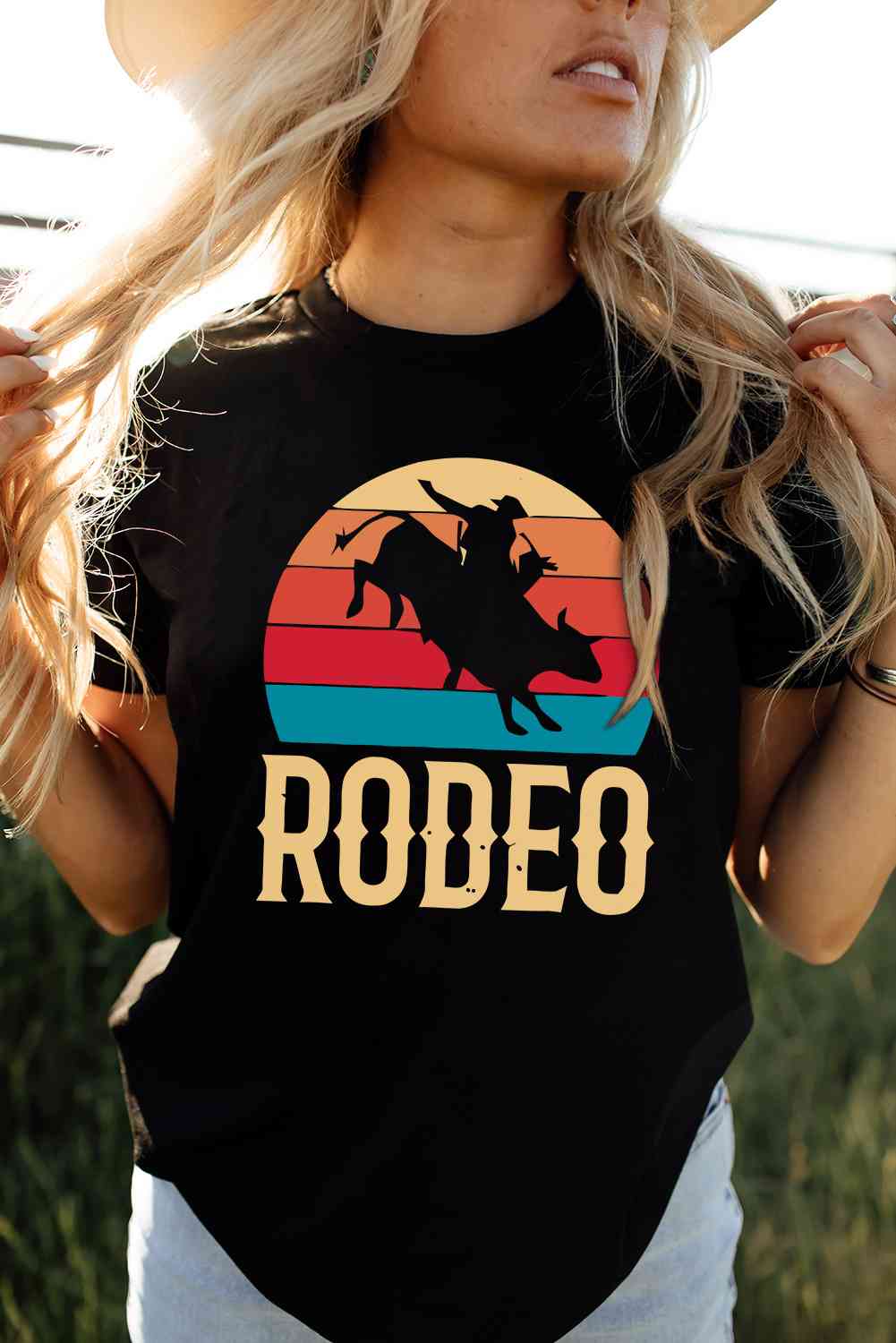 RODEO Graphic Round Neck Short Sleeve Tee