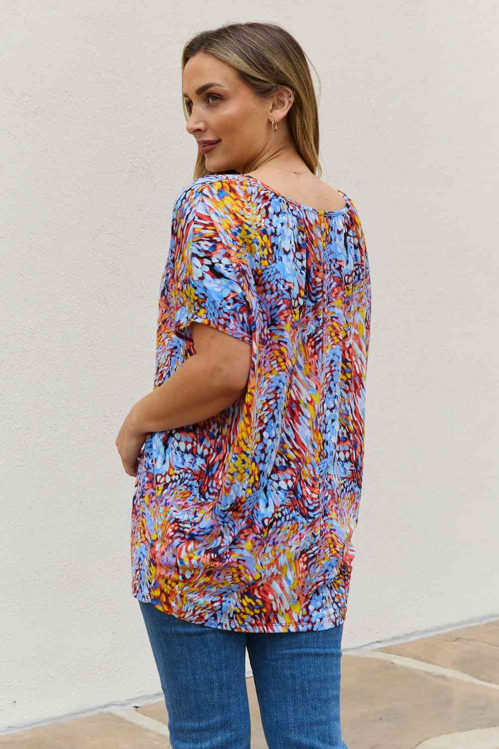 Printed Dolman Flowy Top