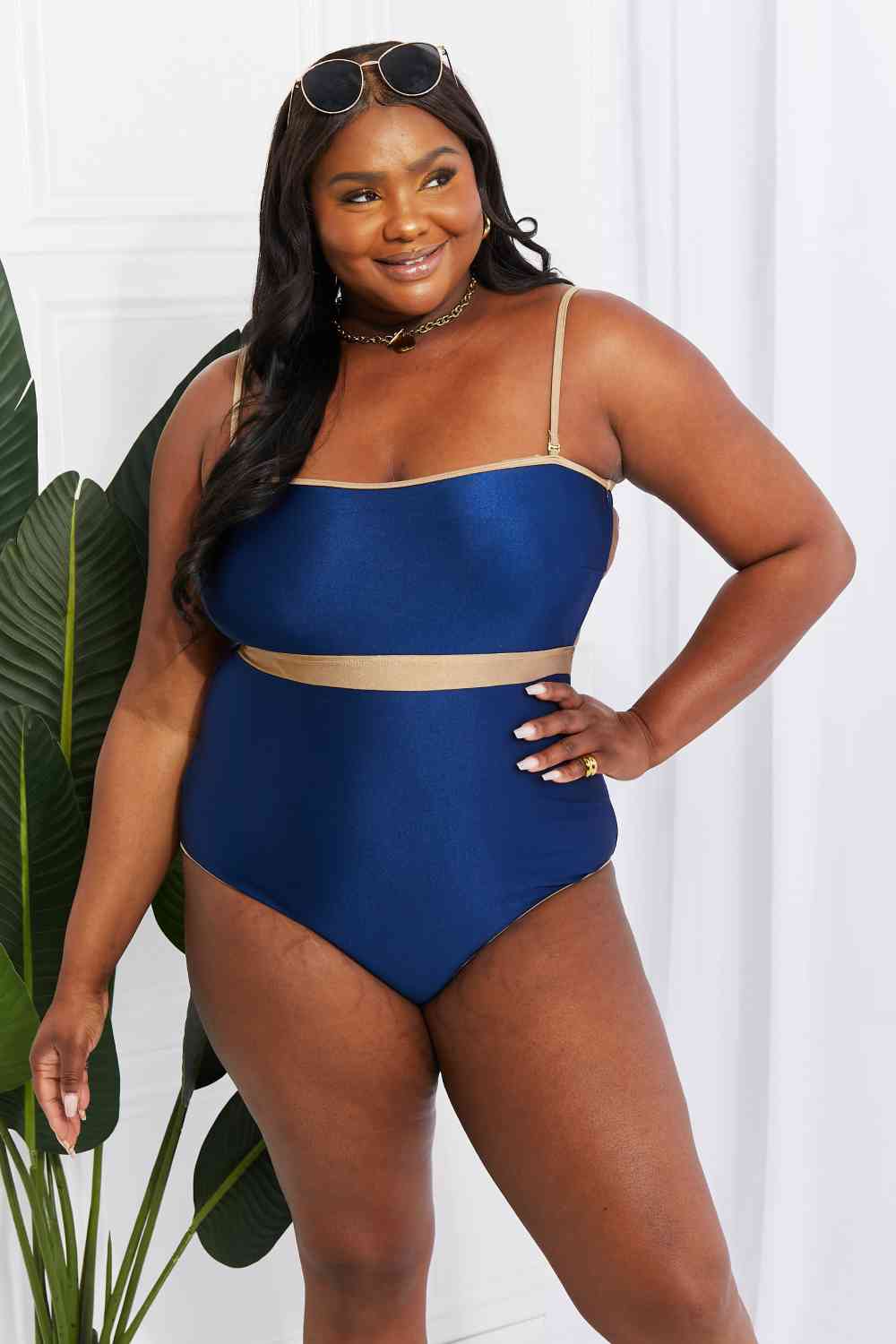 Wave Break Contrast Trim One-Piece