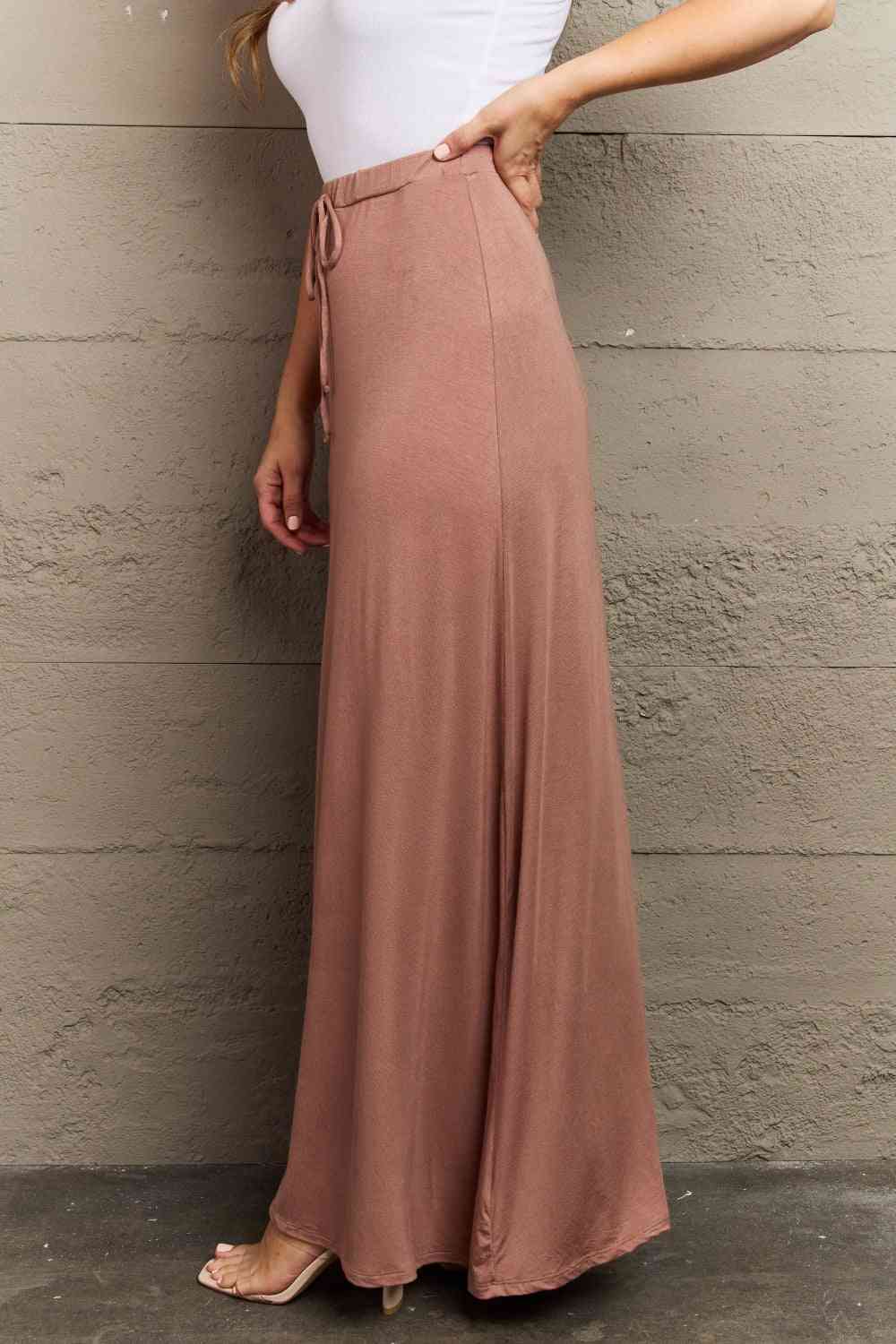 For The Day Flare Maxi Skirt in Chocolate