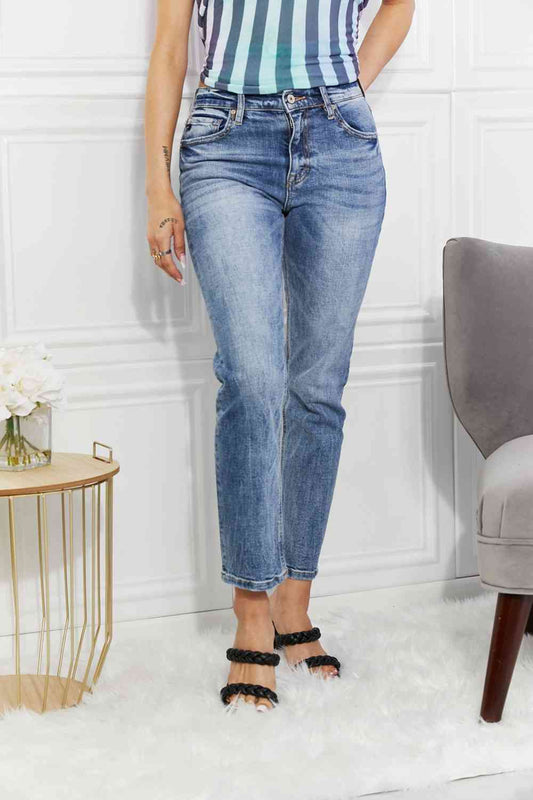 Amara High Rise Slim Straight Jeans