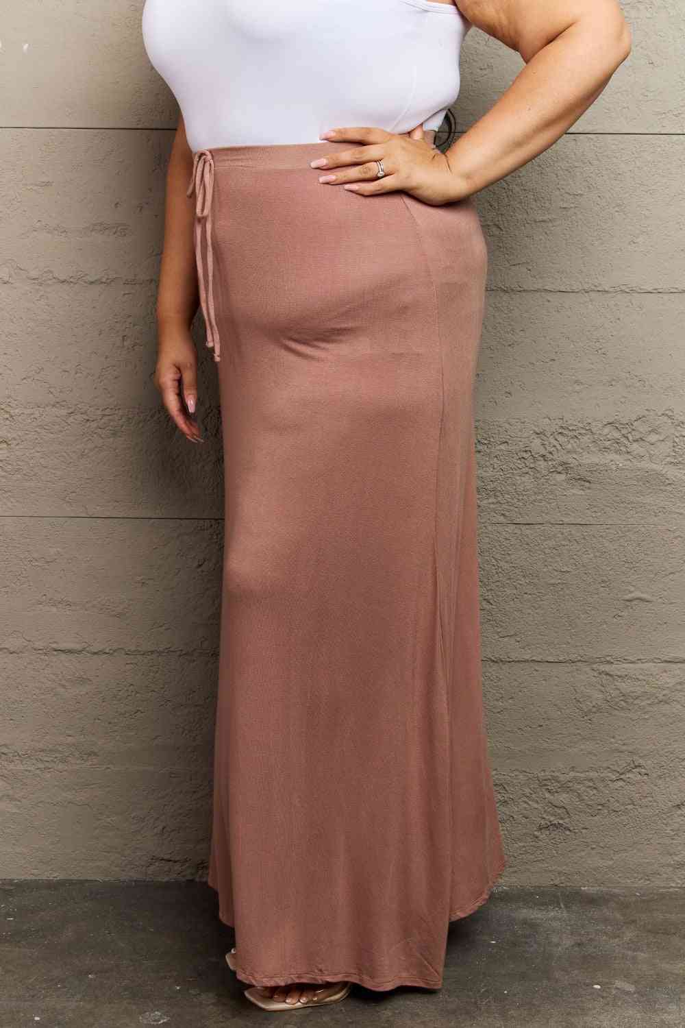 For The Day Flare Maxi Skirt in Chocolate