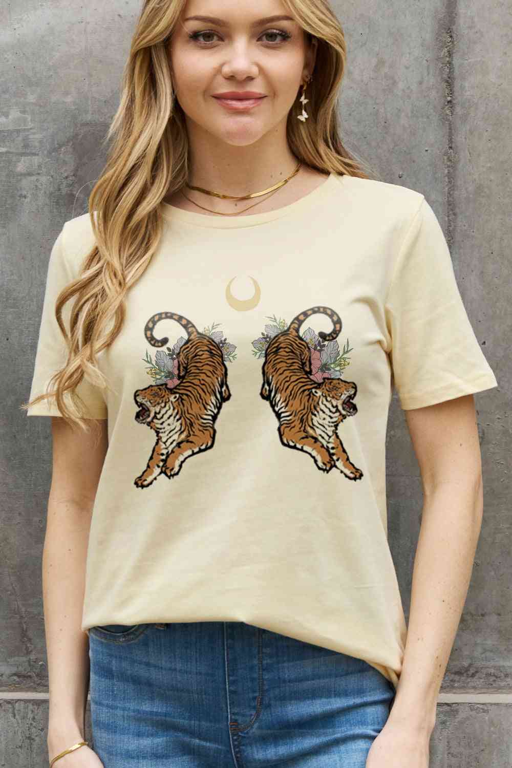 Simply Love Full Size Tiger Graphic Cotton Tee