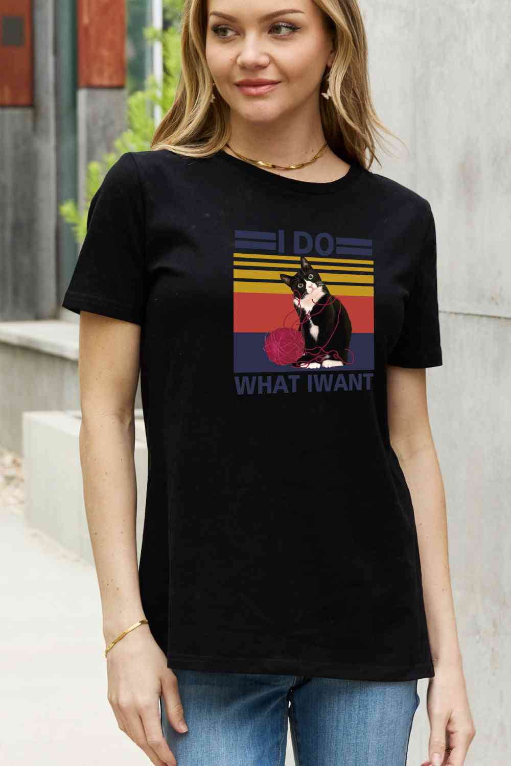 Simply Love Full Size I DO WHAT I WANT Graphic Cotton Tee