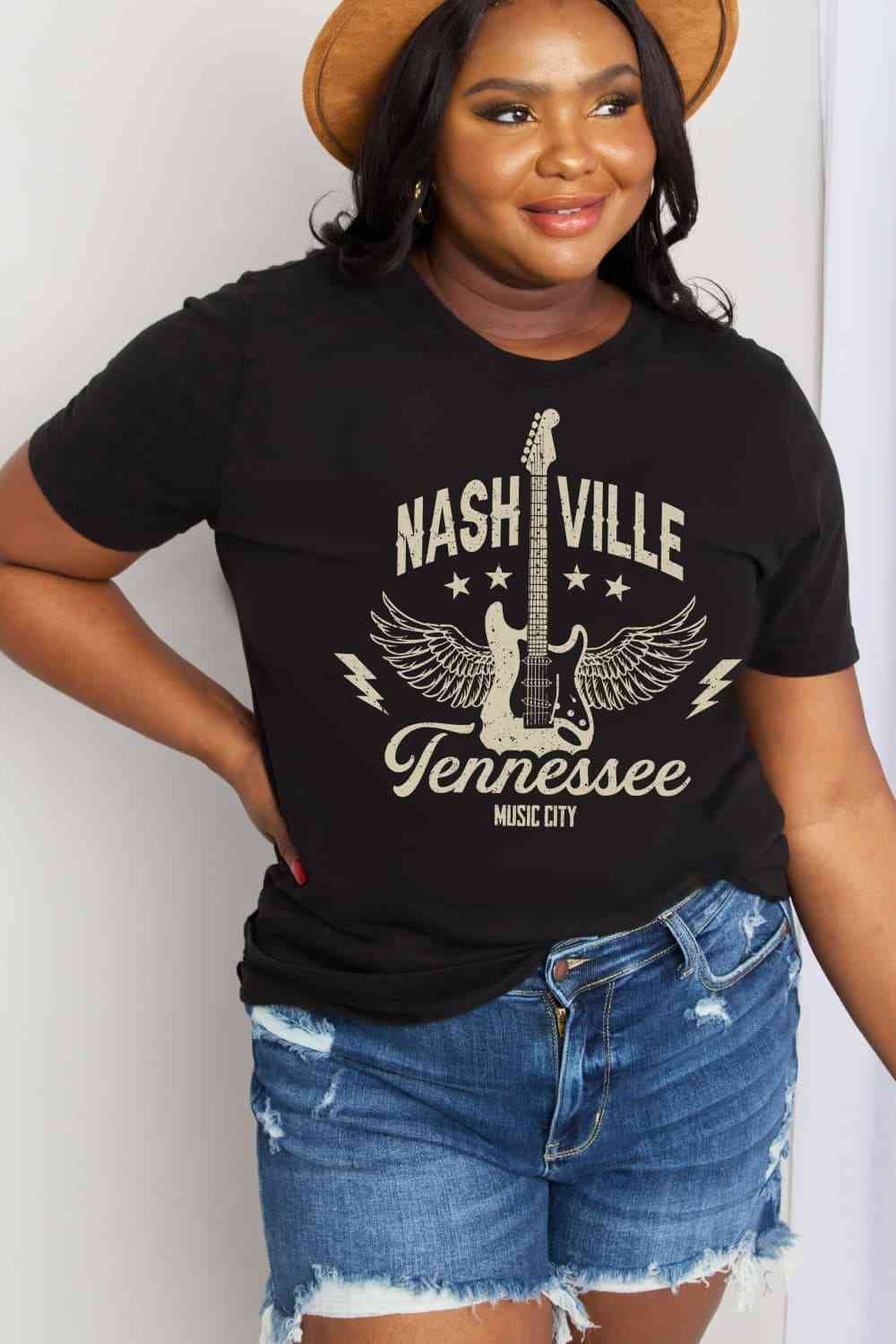 Simply Love Simply Love Full Size NASHVILLE TENNESSEE MUSIC CITY Graphic Cotton Tee