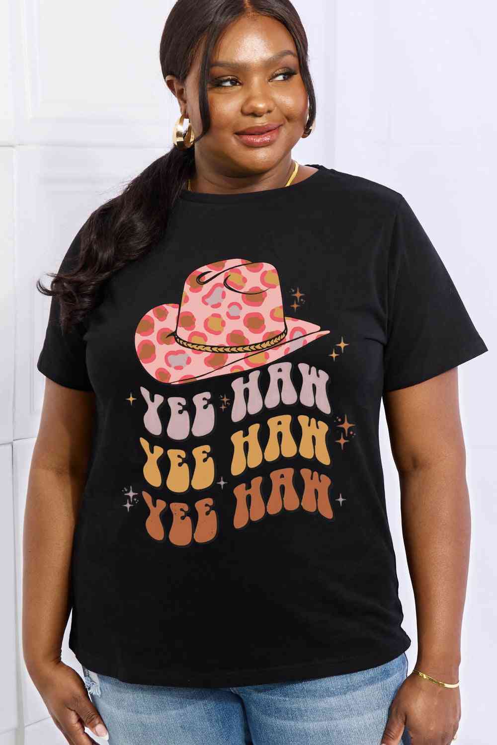 Simply Love Simply Love Full Size YEE HAH YEE HAH YEE HAH Graphic Cotton Tee