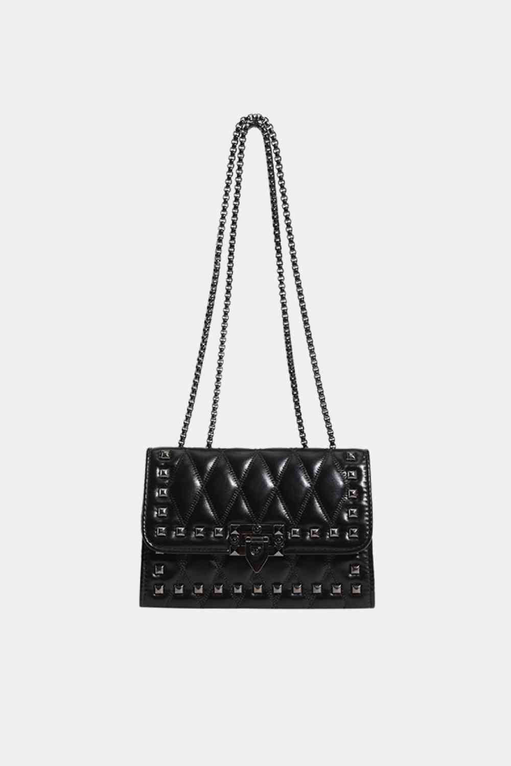 Studded PU Leather Crossbody Bag