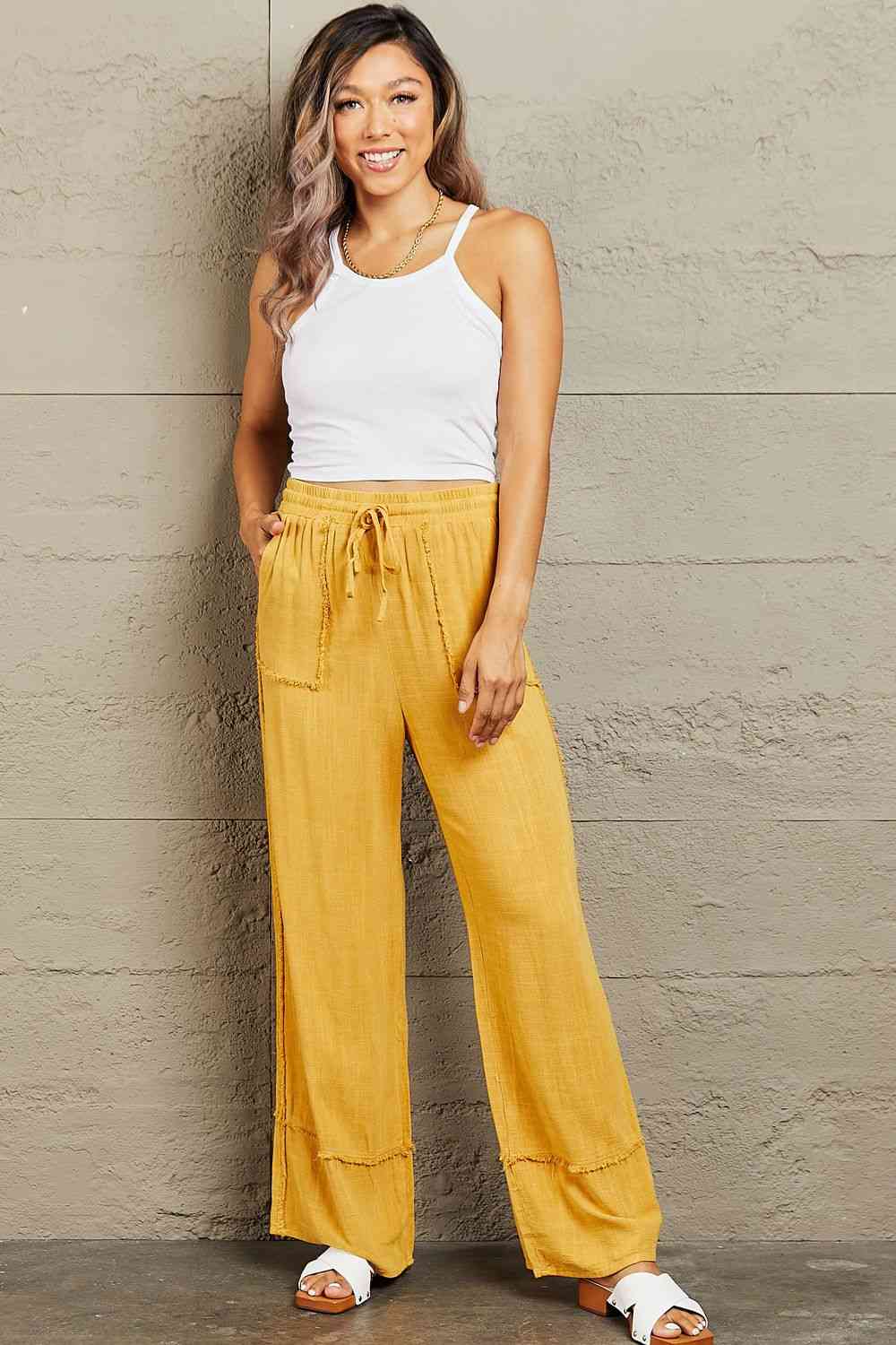 Love Me Mineral Wash Wide Leg Pants