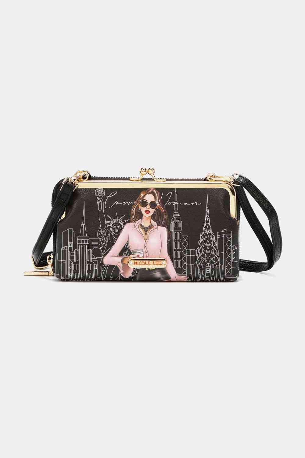 Signature Kiss Lock Crossbody Wallet