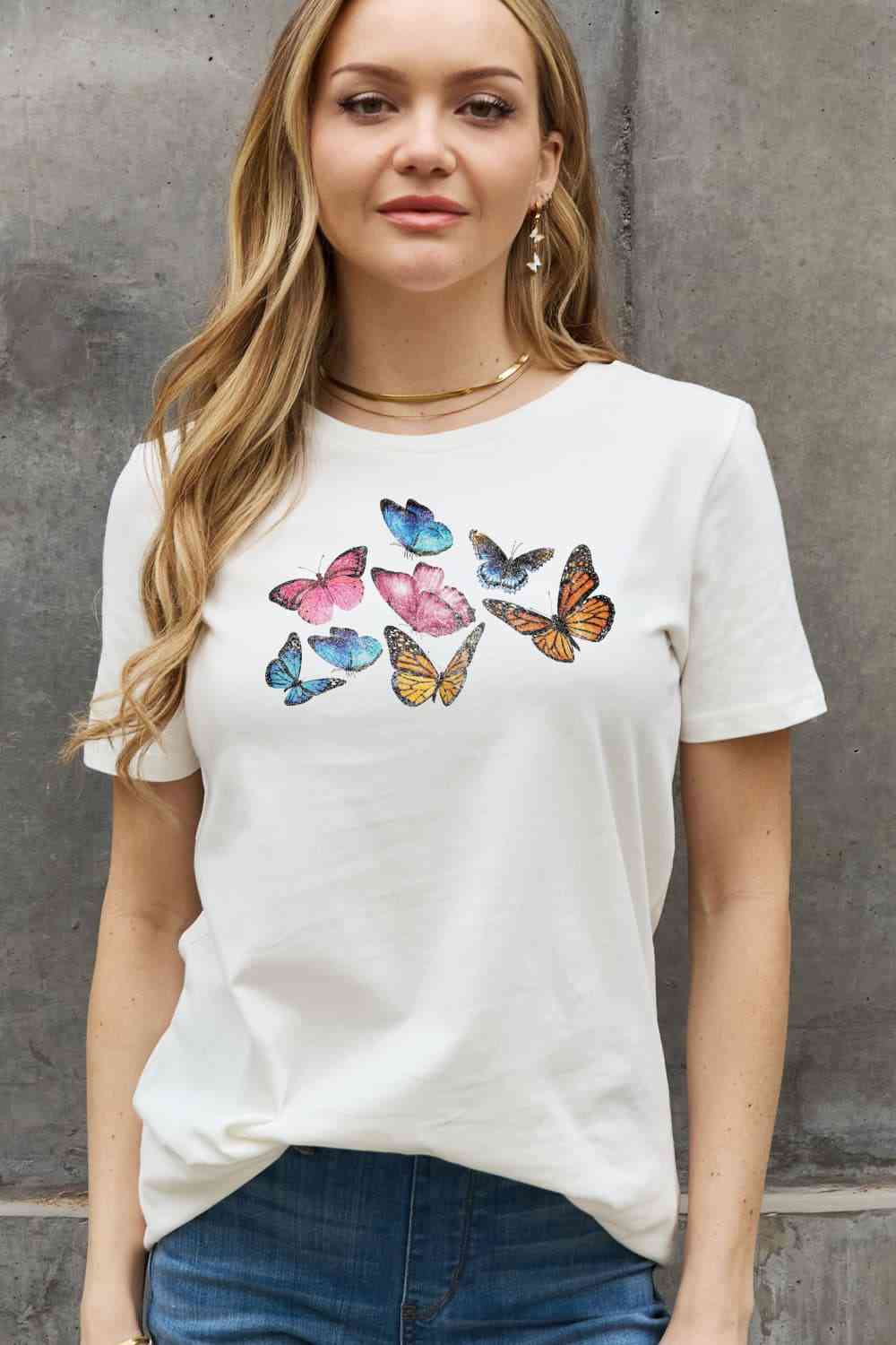 Simply Love Full Size Butterfly Graphic Cotton Tee