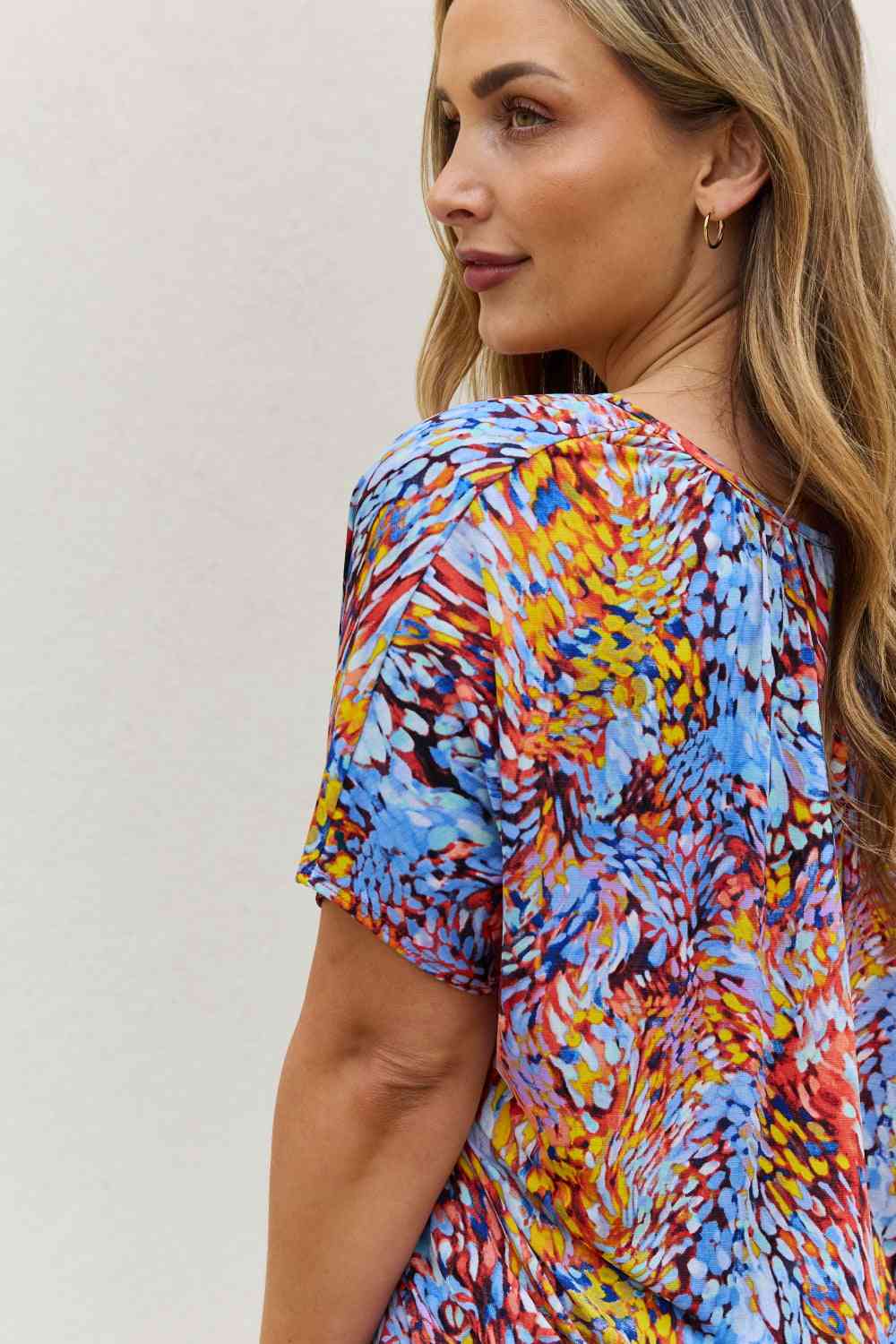 Printed Dolman Flowy Top