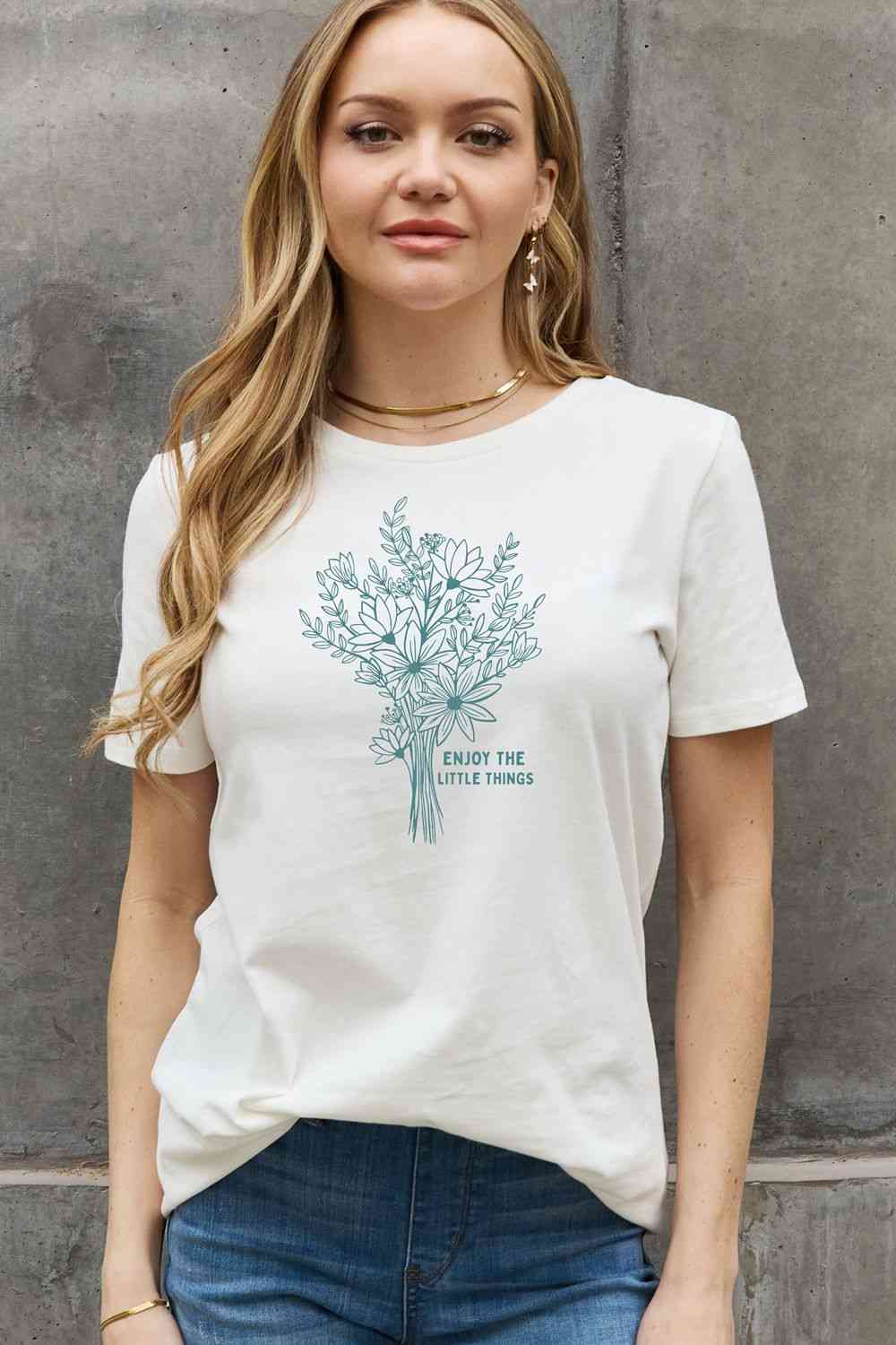 Simply Love Full Size ENJOY THE LITTLE THINGS Graphic Cotton Tee