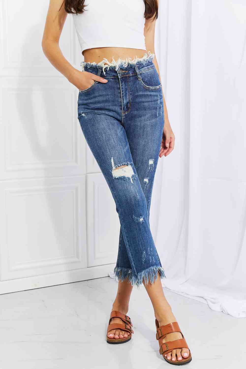 Undone Chic Straight Leg Jeans