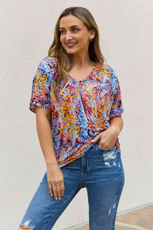 Printed Dolman Flowy Top