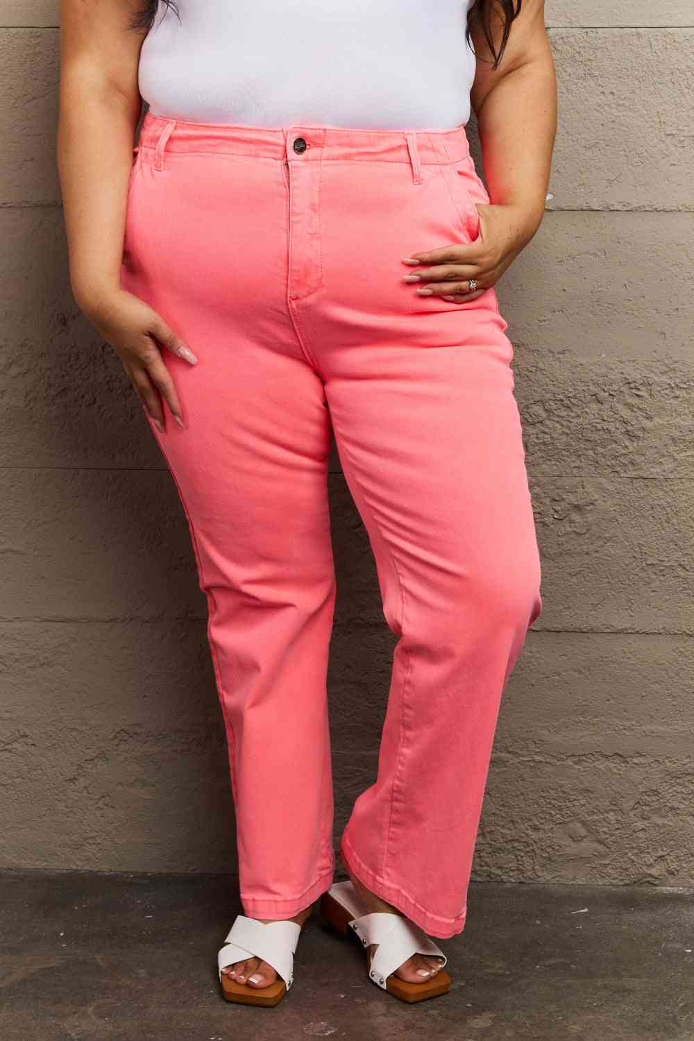 Kenya High Waist Side Twill Straight Jeans