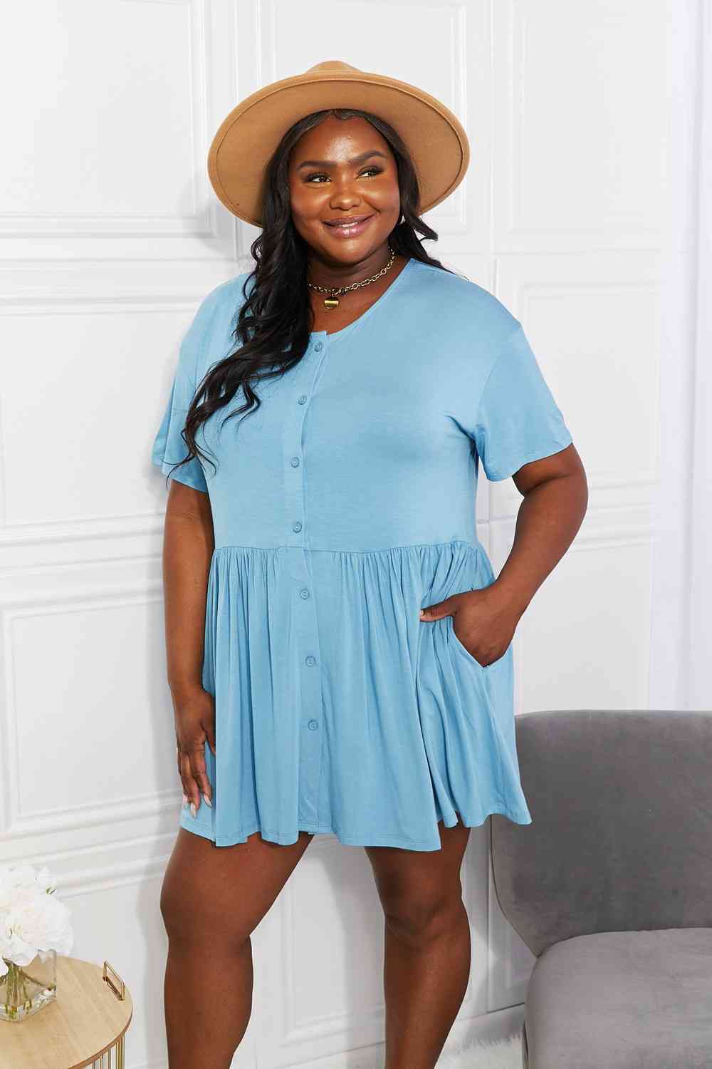 Oh Sweet Spring Button Up Flare Dress