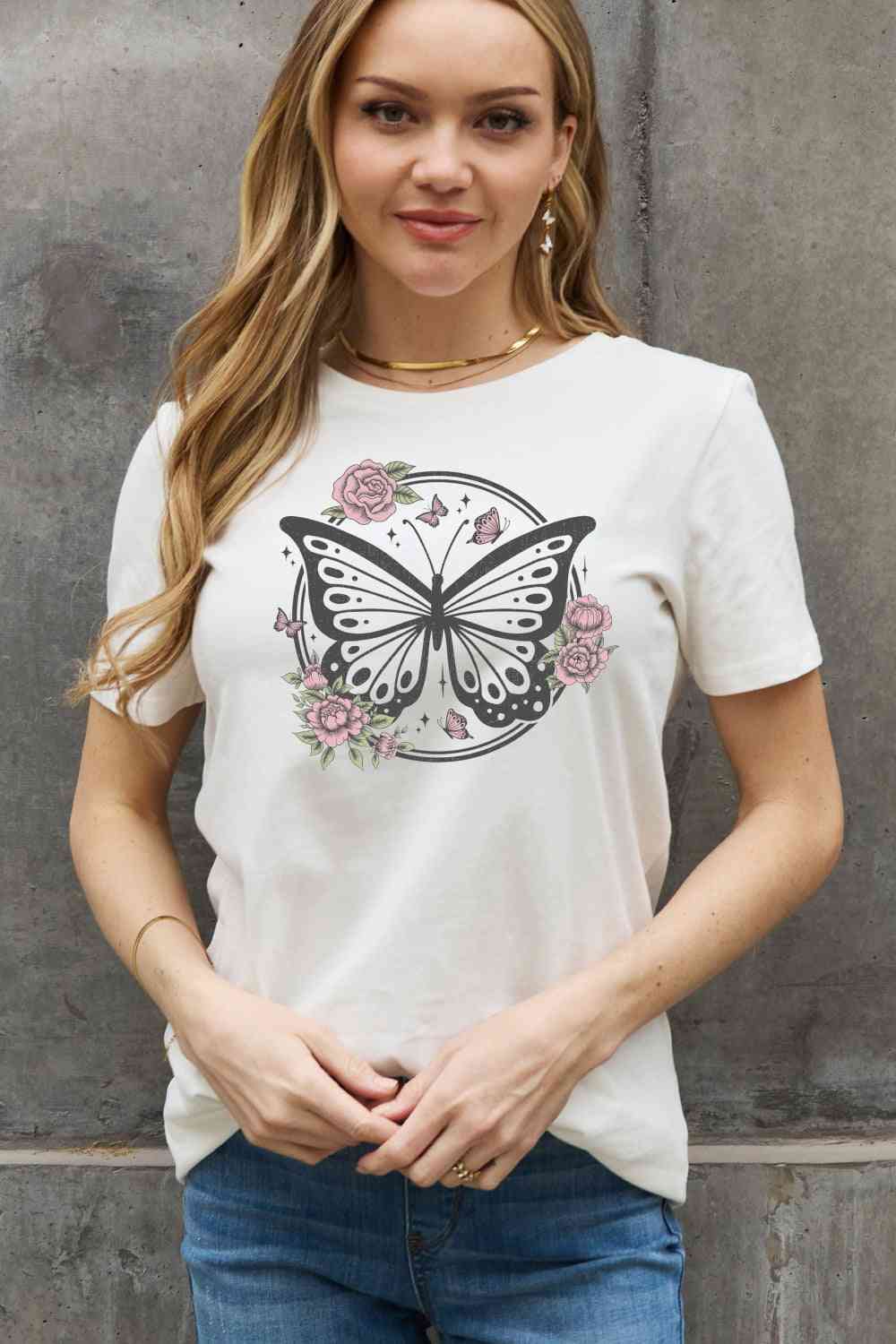 Simply Love Simply Love Full Size Butterfly Graphic Cotton Tee