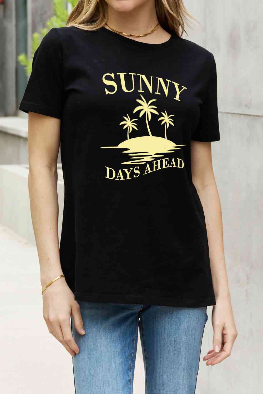 Simply Love Full Size SUNNY DAYS AHEAD Graphic Cotton Tee