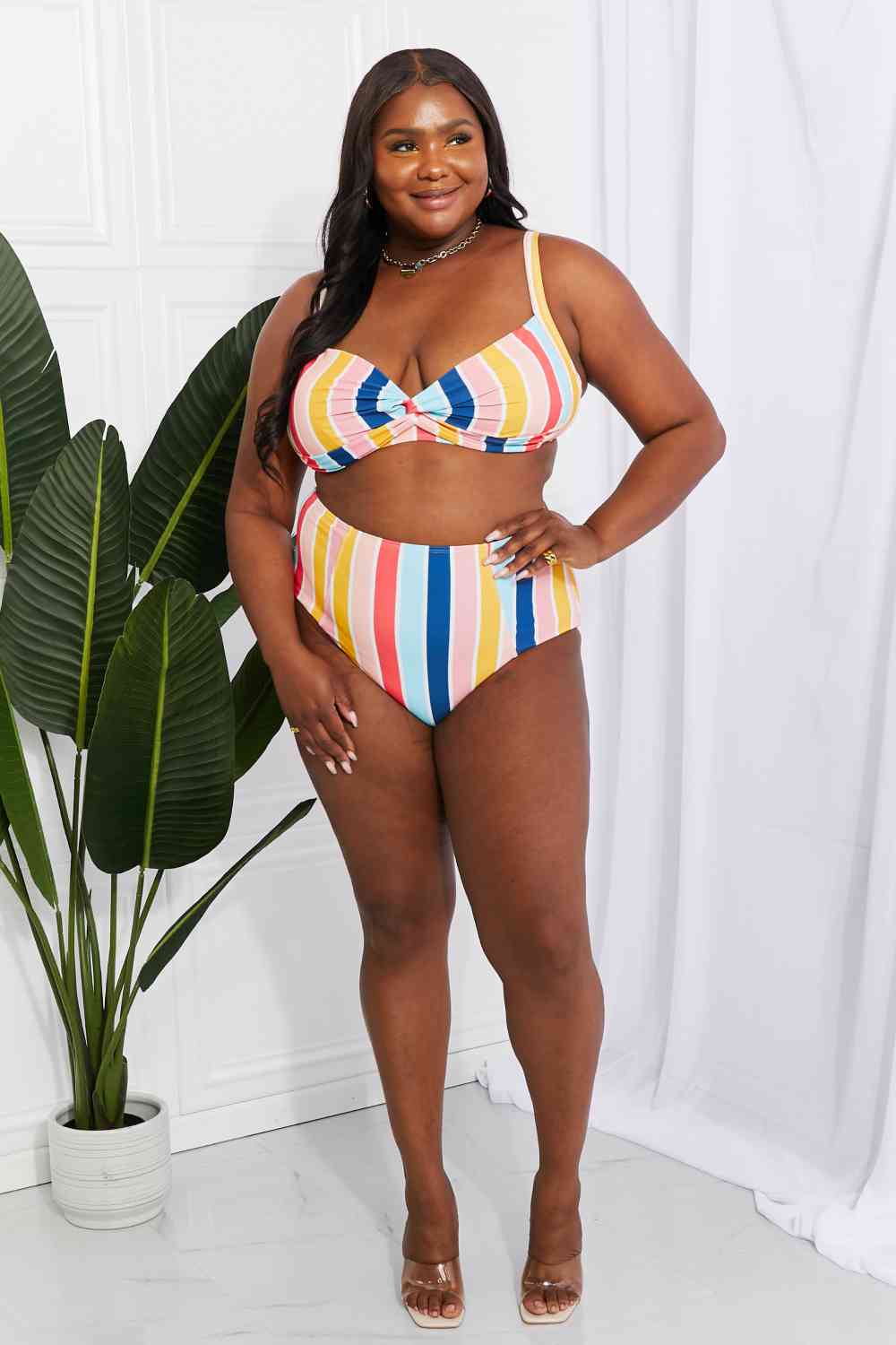 Take A Dip Twist High-Rise Bikini in Stripe