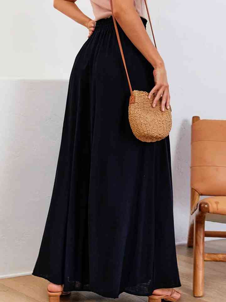 Drawstring Waist Wide Leg Pants