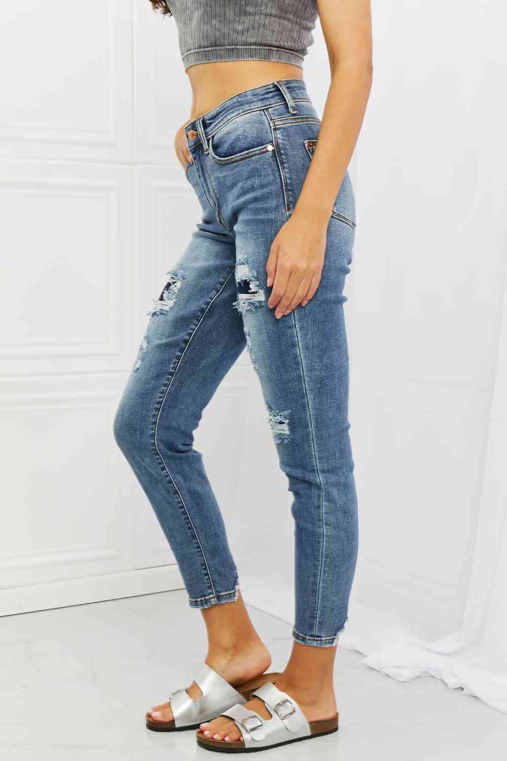 Dahlia Distressed Patch Jeans