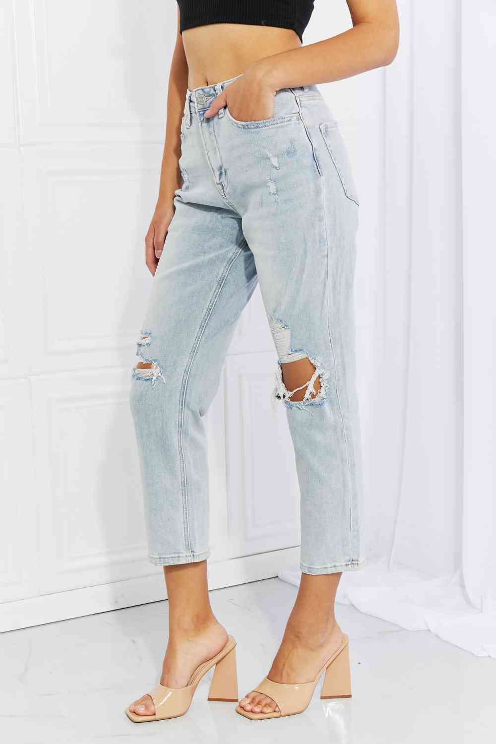 Stand Out Distressed Cropped Jeans