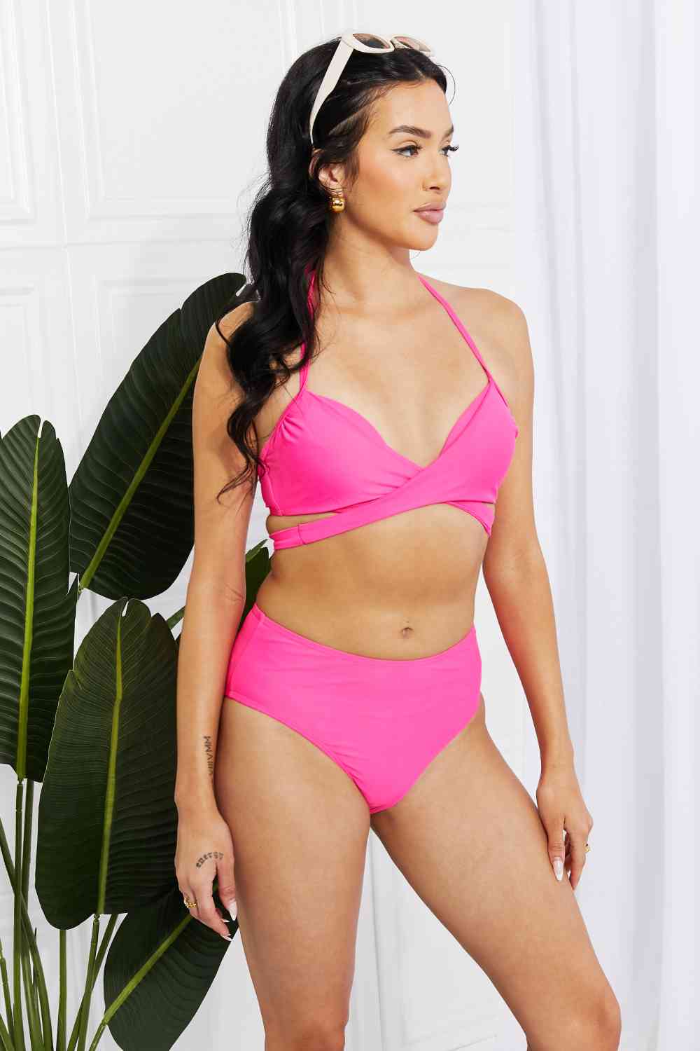 Summer Splash Halter Bikini Set in Pink