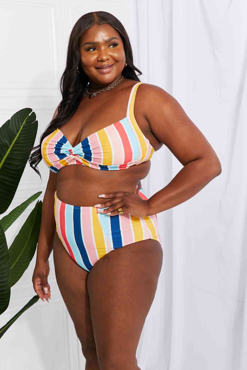 Take A Dip Twist High-Rise Bikini in Stripe