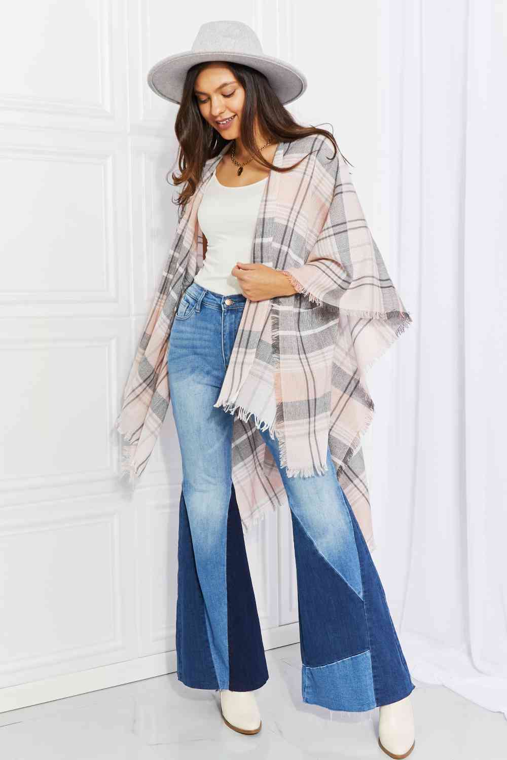 Punch of Plaid Lightweight Poncho