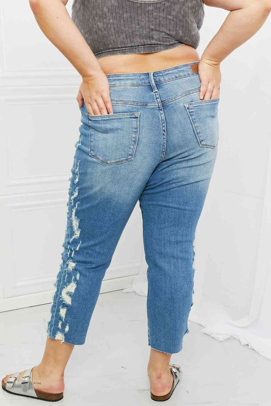 Laila Straight Leg Distressed Jeans