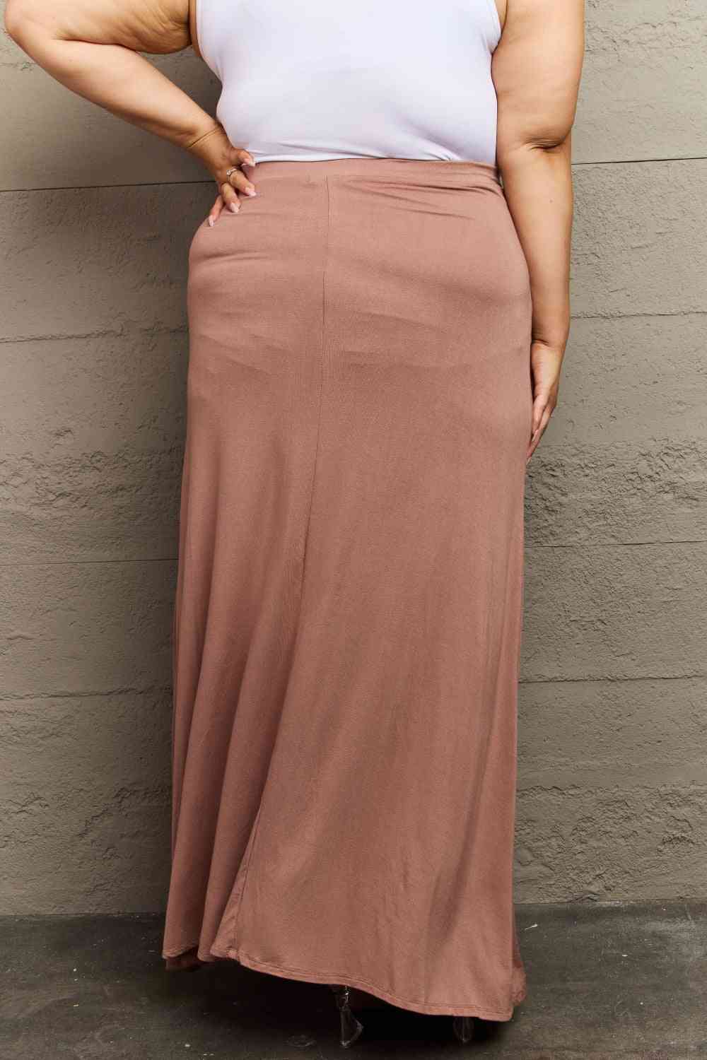 For The Day Flare Maxi Skirt in Chocolate