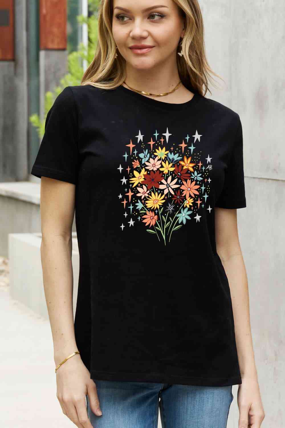 Simply Love Full Size Floral Graphic Cotton Tee