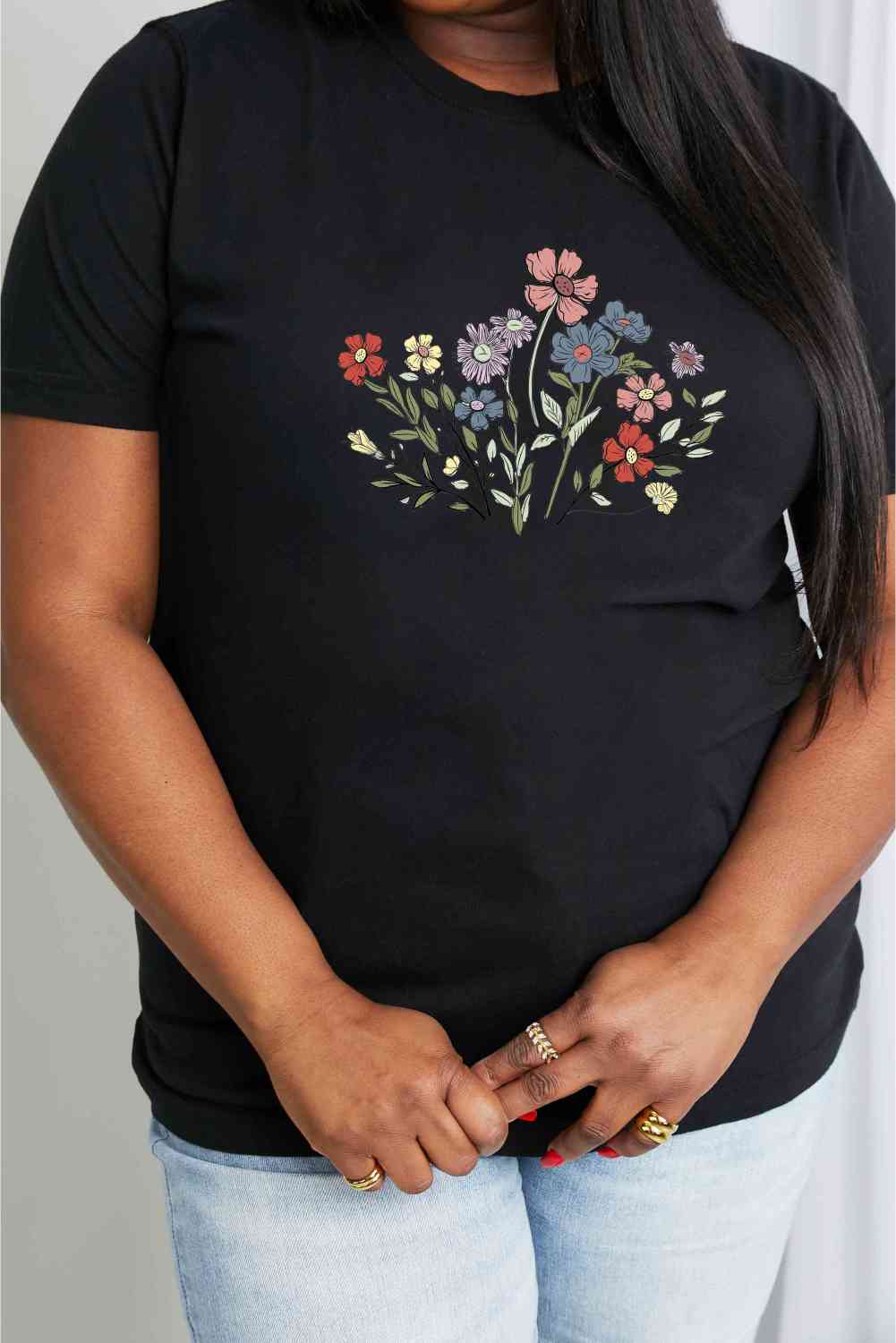 Simply Love Simply Love Full Size Flower Graphic Cotton Tee