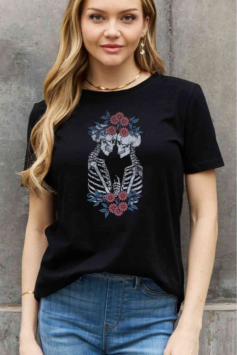 Simply Love Full Size Skeleton Graphic Cotton Tee