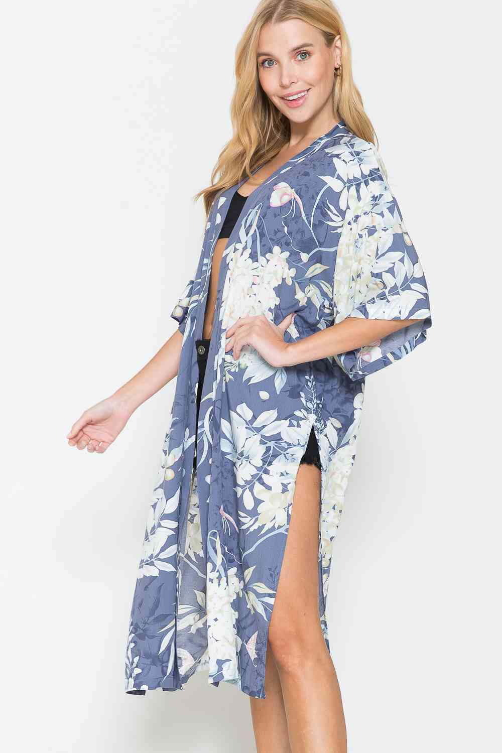 Botanical Print Split Cover Up