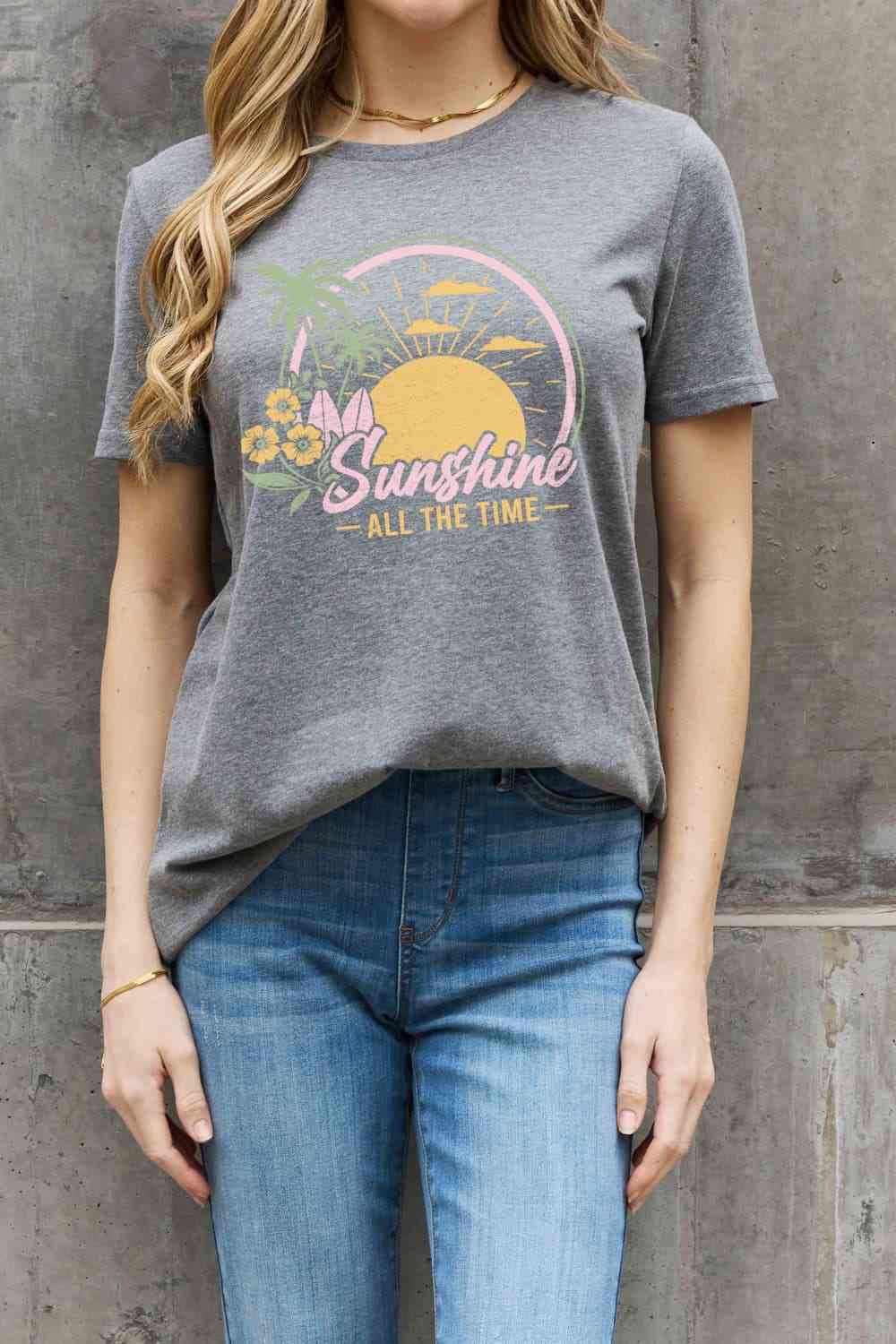 Simply Love Full Size SUNSHINE ALL THE TIME Graphic Cotton Tee