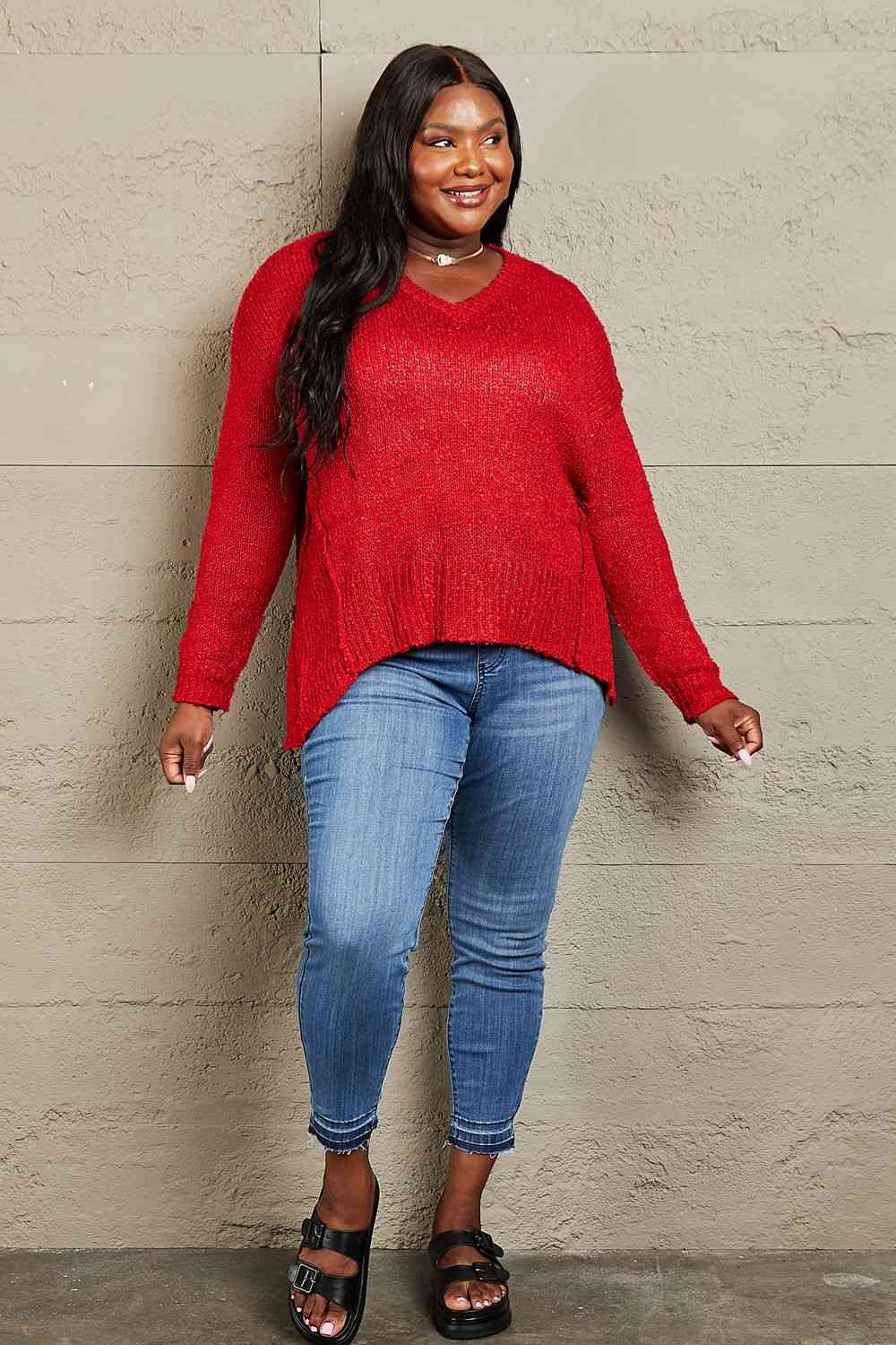 By The Fire Draped Detail Knit Sweater