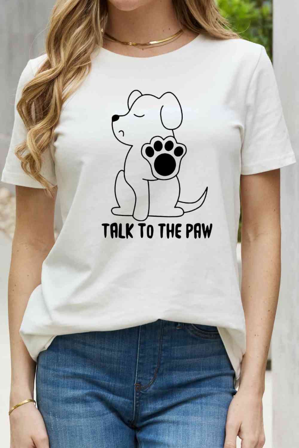 Simply Love Simply Love Full Size TALK TO THE PAW Graphic Cotton Tee