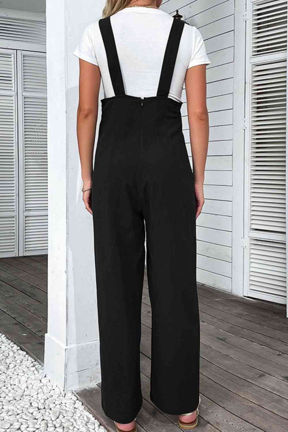 Light Up Your Life Buttoned Straight Leg Overalls