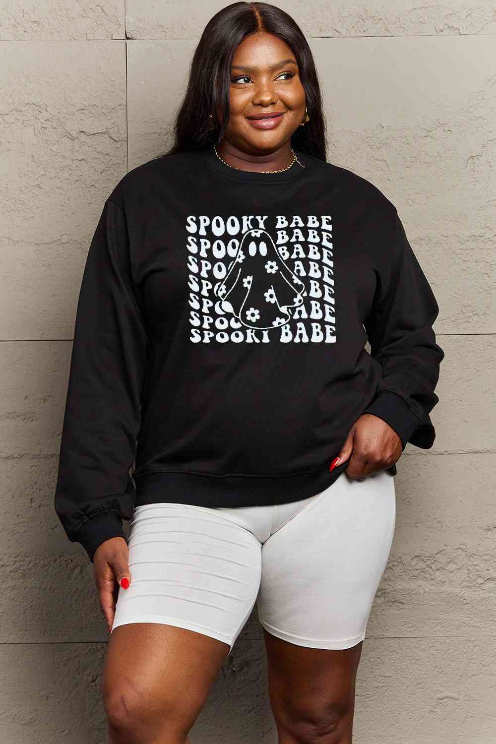 Simply Love Full Size SPOOKY BABE Graphic Sweatshirt