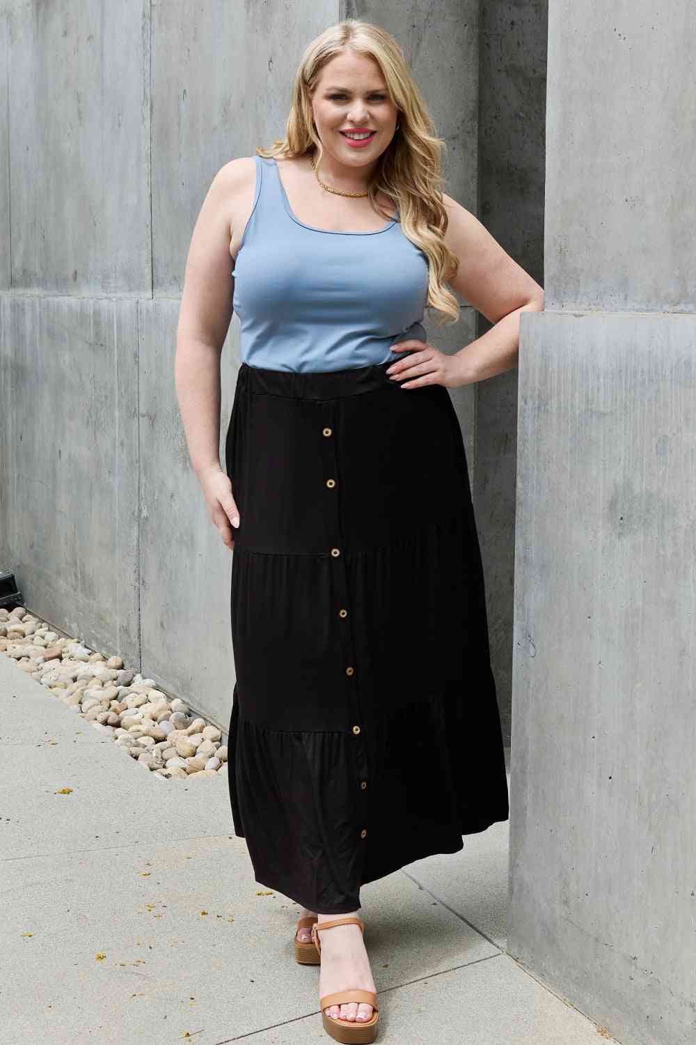 So Easy Solid Maxi Skirt