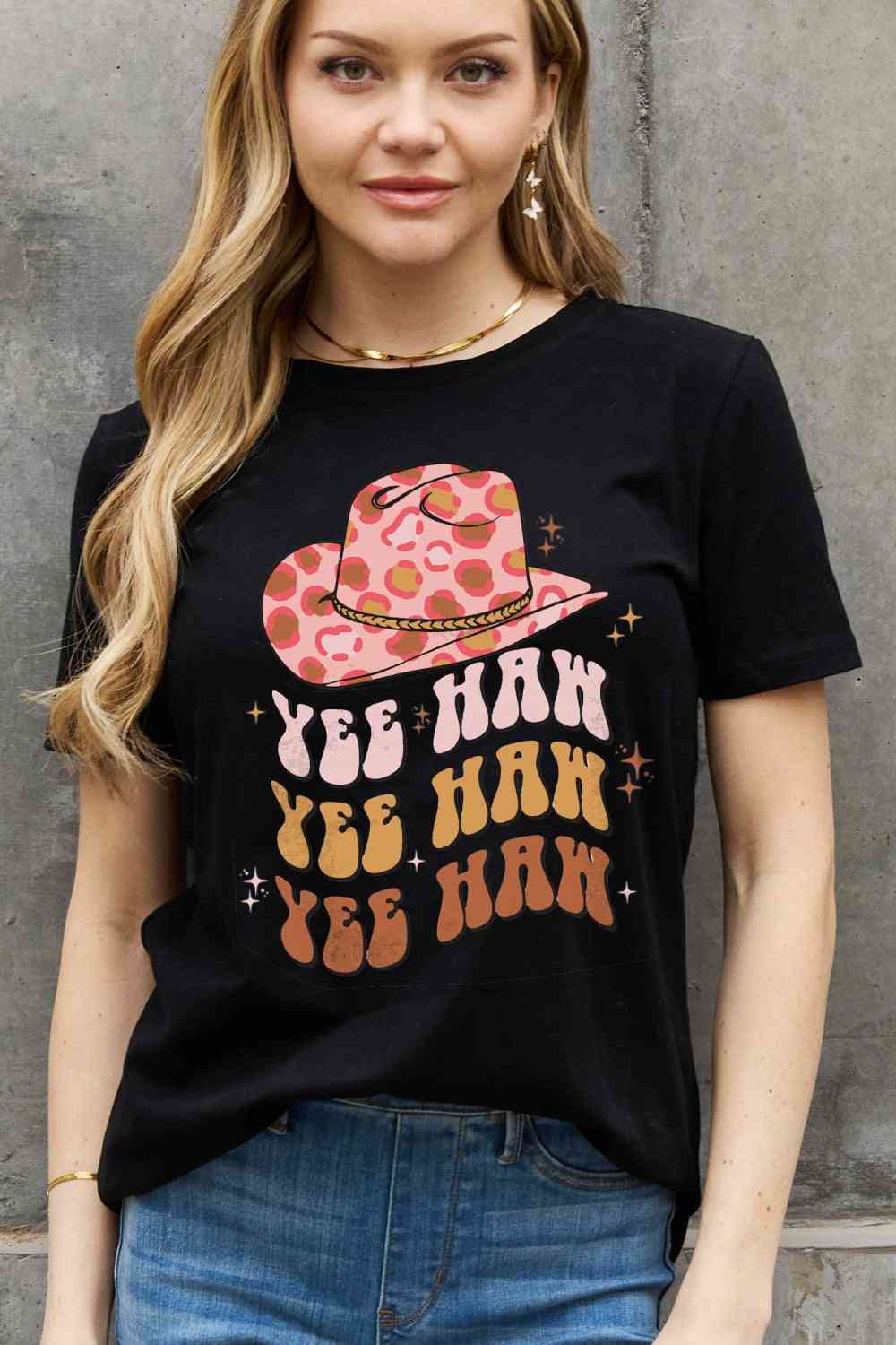 Simply Love Simply Love Full Size YEE HAH YEE HAH YEE HAH Graphic Cotton Tee