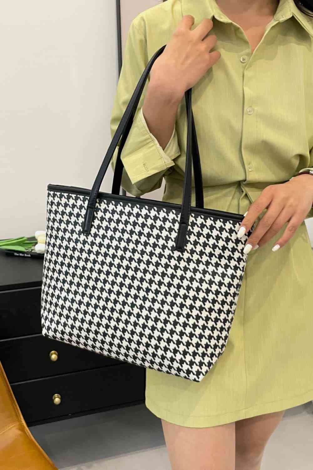 Printed PU Leather Tote Bag