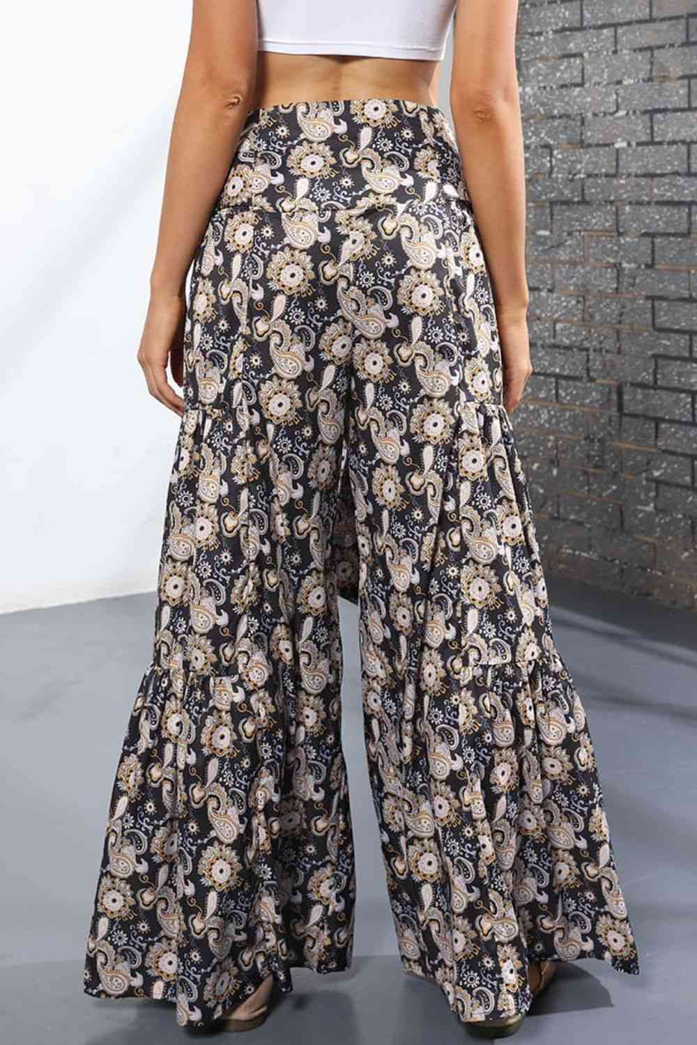 Printed High-Rise Tied Culottes