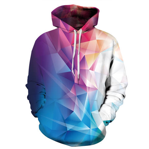 Full Size Geometric Drawstring Hoodie with Pockets