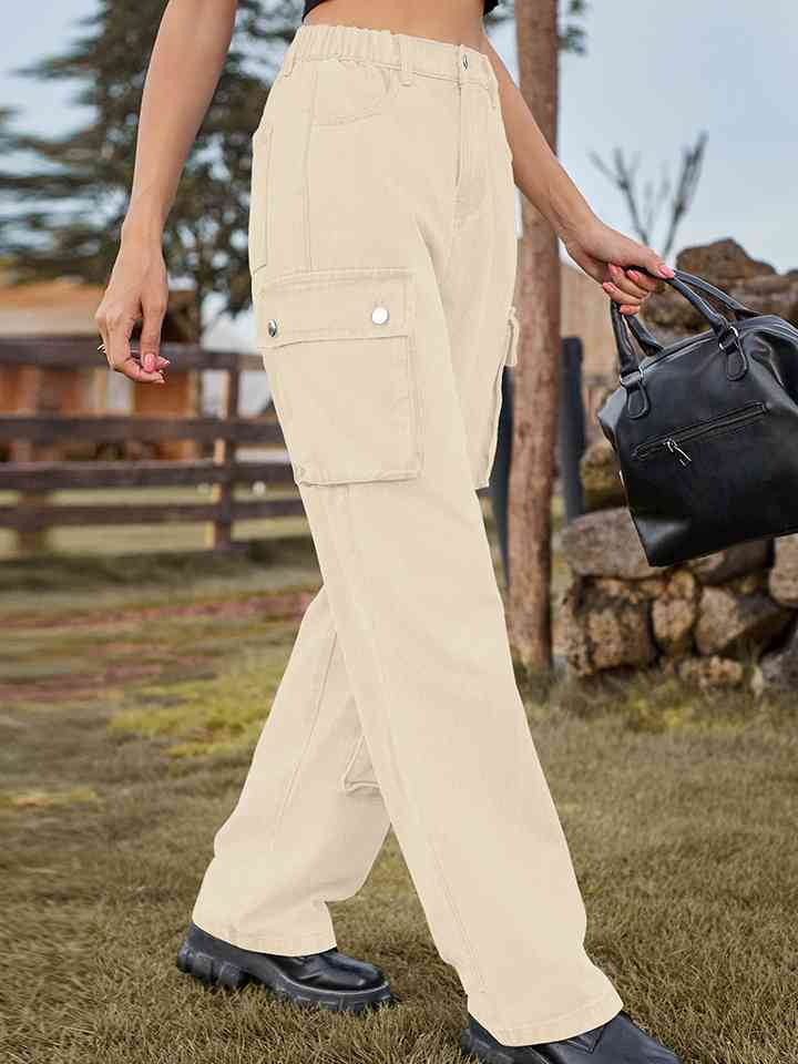 Straight Leg Cargo Jeans