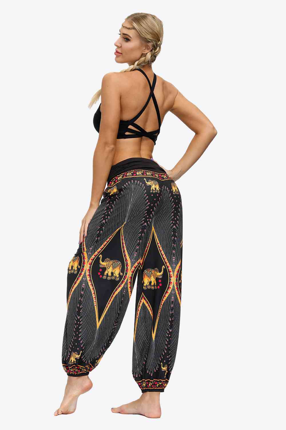 Exotic Style Printed Ruched Pants