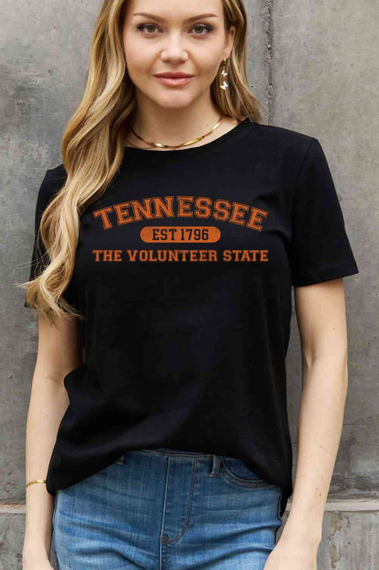 Simply Love Full Size TENNESSEE EST 1796 THE VOLUNTEER STATE Graphic Cotton Tee