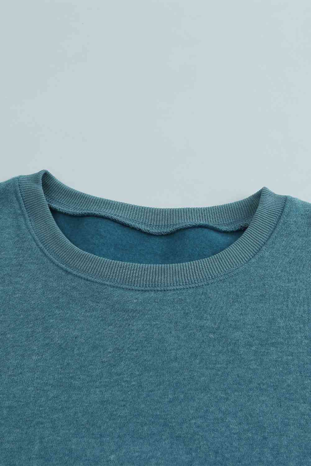 Color Block Ribbed Trim Sweatshirt