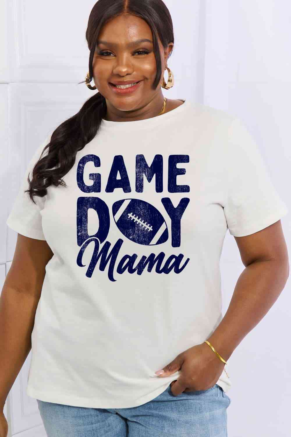 Simply Love Full Size GAMEDAY MAMA Graphic Cotton Tee